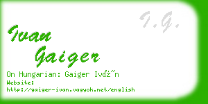 ivan gaiger business card